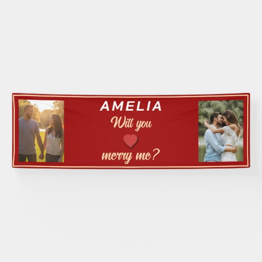 Banderoles Me marierez-vous Romantique Proposition 2 Photo (Horizontal)