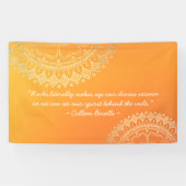 Banderoles Méditation Yoga Professeur Orange Gold Mandala Cit (Horizontal)