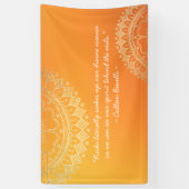 Banderoles Méditation Yoga Professeur Orange Gold Mandala Cit (Vertical)