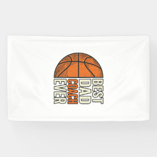 Banderoles Meilleur Coach Papa Ever Basket Vintage Vector Des