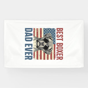 Banderoles Meilleur Papa Boxer Vintage Chien