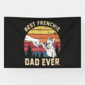 Banderoles Meilleur Papa Frenchie Rétro (Horizontal)