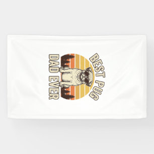 Banderoles Meilleur papa Pug de tous les temps Design de T-Sh