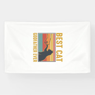 Banderoles Meilleur Parrain de Chat Vintage Design Vectoriel