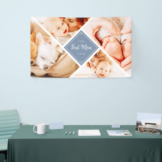 Banderoles Meilleure maman jamais moderne photos personnalisé (Salon professionnel)