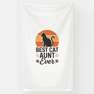 Banderoles Meilleure Tante de Chat Vintage Sunset T-Shirt Des