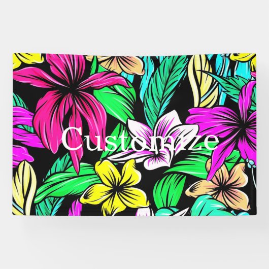 Banderoles Mélange de fleurs tropicales Thunder_Cove (Horizontal)