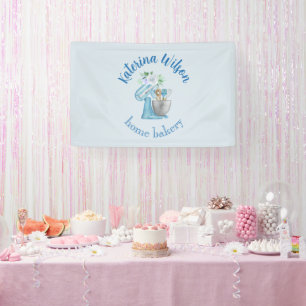 Banderoles Mélangeur Fleur Bleue Petite Boulangerie Logo Marq
