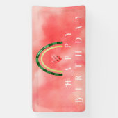 Banderoles Melon Heart Watermelon Anniversaire (Verticale)