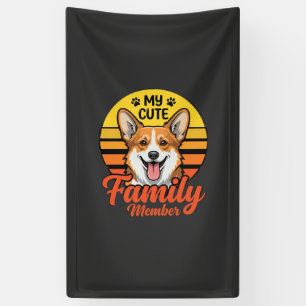 Banderoles Membre de la famille Corgi mignon amateur de chien