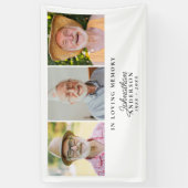 Banderoles Mémoire d'amour Moderne Stylish 3-Photo Funéraille (Vertical)