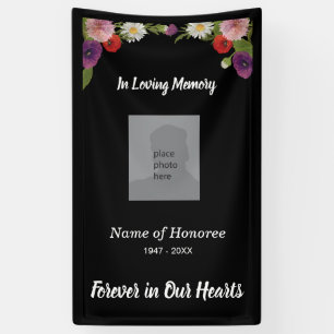 Banderoles Mémorial à la frontière florale et photo