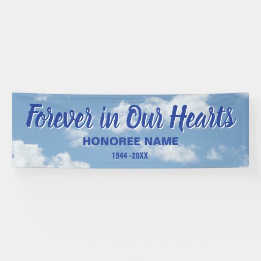Banderoles Memorial Forever dans nos coeurs avec l'Arrière -  (Horizontal)