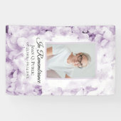Banderoles Mémorial funéraire d'aquarelle violet Hydrangeas (Horizontal)