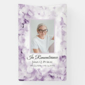 Banderoles Mémorial funéraire d'aquarelle violet Hydrangeas (Verticale)