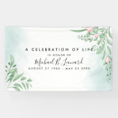 Banderoles Mémorial funéraire de Boho Dusty Blue Eucalyptus (Horizontal)