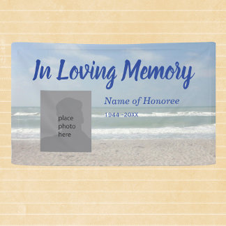 Banderoles Memorial In Loving Memory Ocean Scene