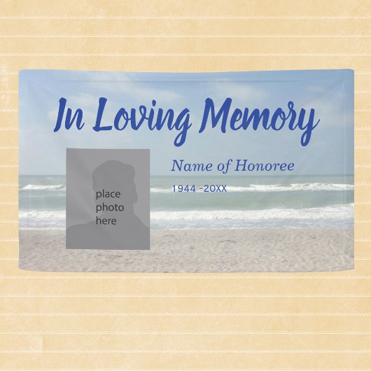 Banderoles Memorial In Loving Memory Ocean Scene