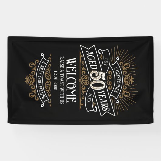 Banderoles Mens Funny Whiskey 50e anniversaire (Horizontal)