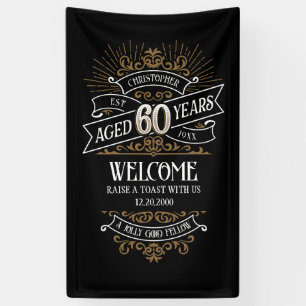 Banderoles Mens Funny Whiskey 60e anniversaire