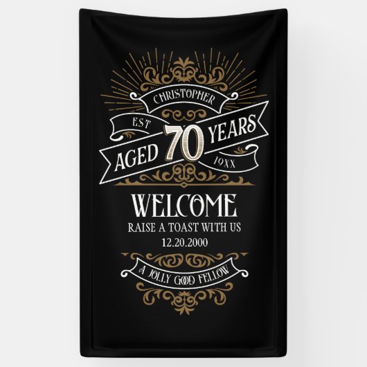 Banderoles Mens Funny Whiskey 70e anniversaire (Vertical)