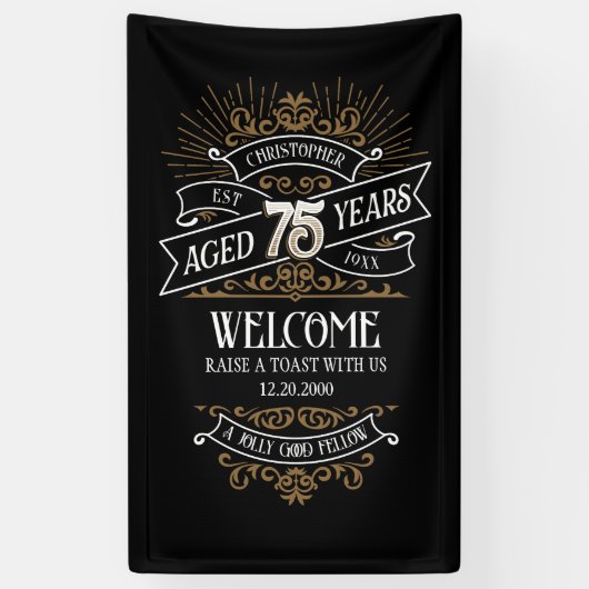 Banderoles Mens Funny Whiskey 75e anniversaire (Vertical)