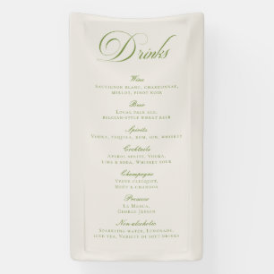 Banderoles Menu classique de boissons de mariage en calligrap