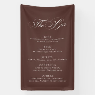 Banderoles Menu de bar de mariage classique marron Décoration