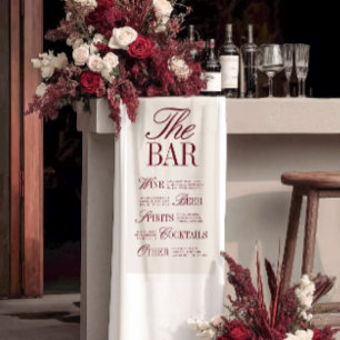 Banderoles Menu de bar de mariage élégant en ivoire pour déco