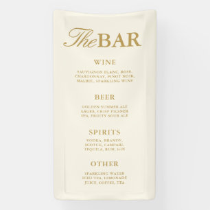 Banderoles Menu de bar de mariage moderne vintage ivoire pour