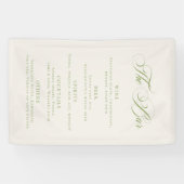 Banderoles Menu de bar de mariage vert classique Décoration d (Horizontal)