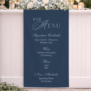 Banderoles Menu de Boissons Cocktails Signature Bleu Foncé Él