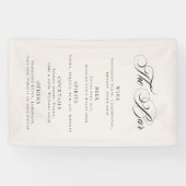 Banderoles Menu de réception de mariage classique en ivoire D (Horizontal)