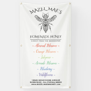 Banderoles Menu Spécial Saveurs De Miel Apiaire