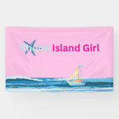 Banderoles Mer rose bleu Rhode Island (Horizontal)