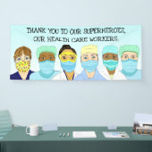 Banderoles Merci à nos superhéros des travailleurs de la sant (Salon professionnel)