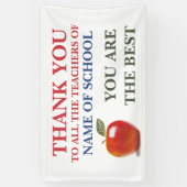 Banderoles Merci À Tous Les Enseignants Pomme Rouge Illustrat (Vertical)