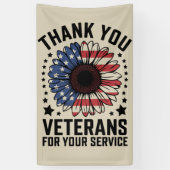 Banderoles Merci Anciens combattants Tournesol Jour des ancie (Vertical)