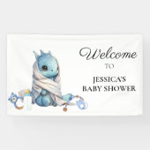 Banderoles Merci de Baby shower Blue Dragon (Horizontal)