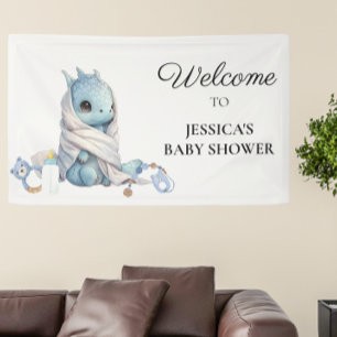 Banderoles Merci de Baby shower Blue Dragon