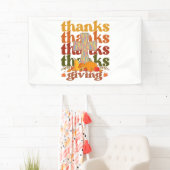 Banderoles Merci de donner un Citrouille croisé (En situation)