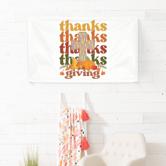 Banderoles Merci de donner un Citrouille croisé (En situation)