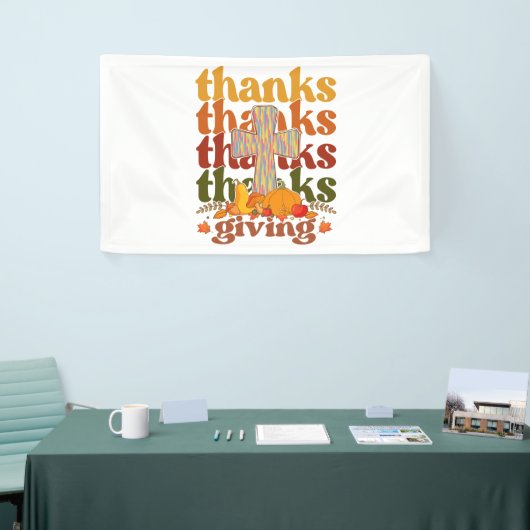 Banderoles Merci de donner un Citrouille croisé (Salon professionnel)