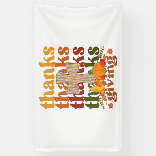 Banderoles Merci de donner un Citrouille croisé (Vertical)