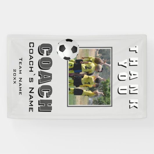 Banderoles Merci de football Coach Team Photo (Horizontal)