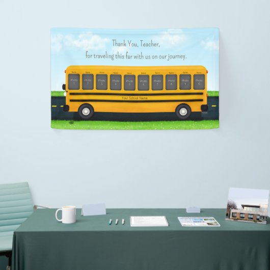 Banderoles Merci Enseignant Bus scolaire Custom 10 Photo (Salon professionnel)