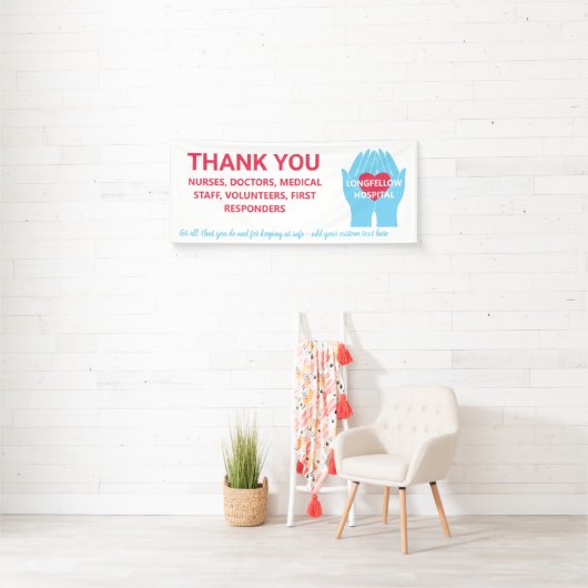 Banderoles Merci Infirmières Médecins Aide Mains Texte Person (En situation)