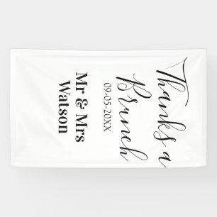 Banderoles Merci pour un nom de brunch post-mariage date simp