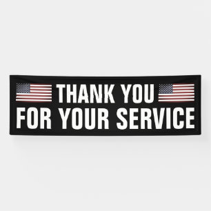 Banderoles Merci pour votre service affiche patriotique amér