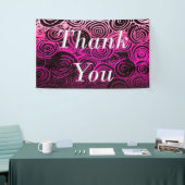 Banderoles Merci torsades roses (Salon professionnel)